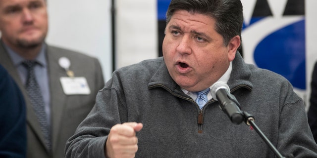 Illinois Gov. J.B. Pritzker speaks in Belleville, Ill., Jan. 16, 2019. (Associated Press)