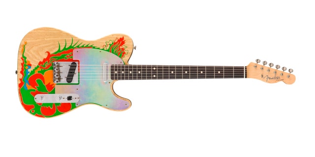 This is Fender's recreation of a Telecaster guitar that Jimmy Page once painted with a dragon, a long-lost piece of six-string history that marked the guitar hero’s last days in the Yardbirds and first days in Led Zeppelin.