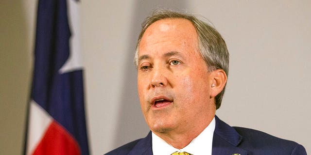 Texas Attorney General Ken Paxton speaks at a news conference in Austin, Texas, May 1, 2018. (Associated Press)