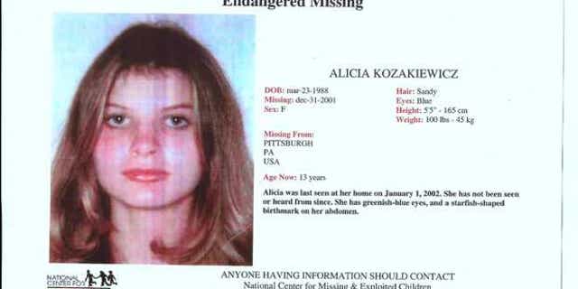 A missing person poster for Alicia "Kozak" Kozakiewicz