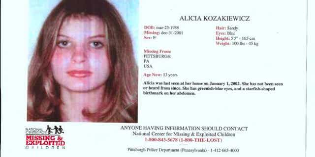 A missing person poster for Alicia "Kozak" Kozakiewicz