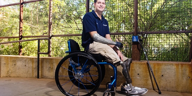Brian Kolfage Jr., shown in 2011, is an Air Force veteran who lost both legs and part of his right arm to a mortar attack in Iraq on Sept. 11, 2004.