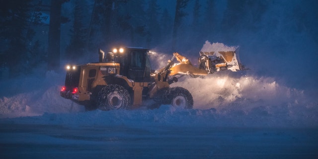   This photo provided by the Mammoth Mountain Ski Resort shows the crew clearing fresh snow at Mammoth Mountain. area, Mammoth Lakes, California, Wednesday, January 16, 2019. 