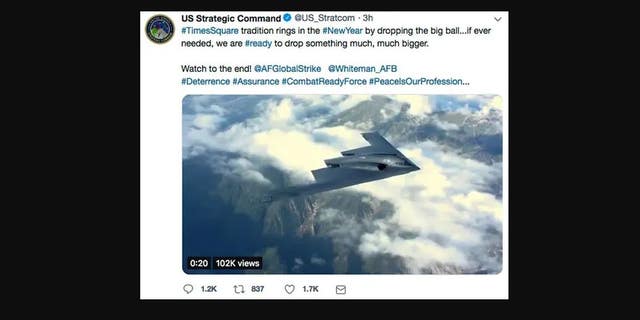 Us Military Tweets Then Deletes Strange New Year S Eve Message A Video Shared As Part Of The Tweet Reportedly Included Footage B 2 Stealth Er Soaring Across Sky Before Releasing Two Gps Guided S That