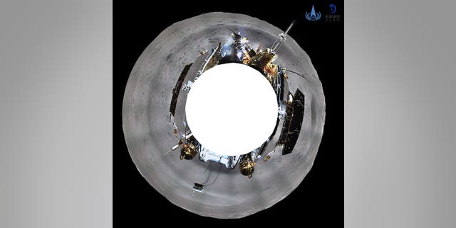 The panoramic view of the far side of the Moon captured by the Change'e 4 lander.