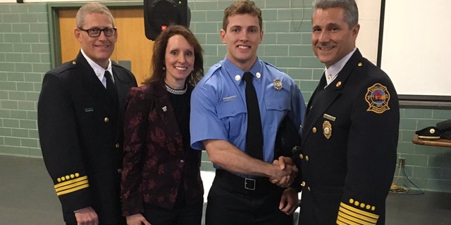 Justin Leon was one of 19 cadets from the 34th Fire Training Academy Class who took the oath of office at in Cleveland, Ohio, on Friday.