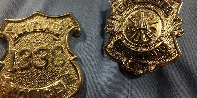 Paying homage to his memory, Justin was issued the same badge number his father wore, 1338, in a tear-jerking ceremony.