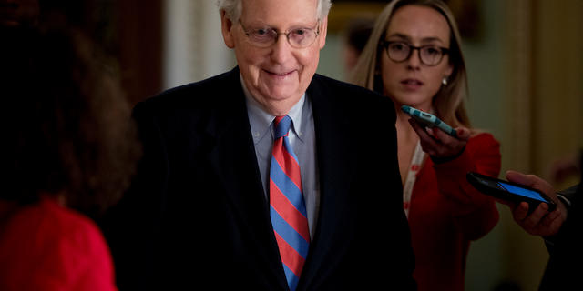 Senate Majority Leader Mitch McConnell in California in January. (AP Photo / Andrew Harnik)