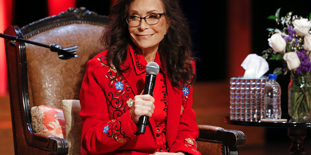Country music legend Loretta Lynn appears on stage at the Grand Ole Opry House, Monday, Jan. 14, 2019, in Nashville, Tenn.