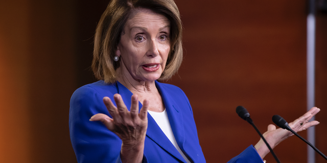 Speaker of the House Nancy Pelosi, D-Calif., talks to reporters during a news conference. (AP Photo/J. Scott Applewhite)