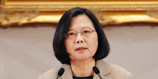 Taiwan President Tsai Ing-wen delivers a New Year's press conference in Taipei, Taiwan.