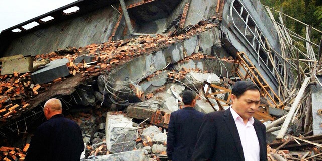 Church demolished by the Chinese authorities in Pingyang County, Wenzhou, in April 2014. Photo: China Aid.
