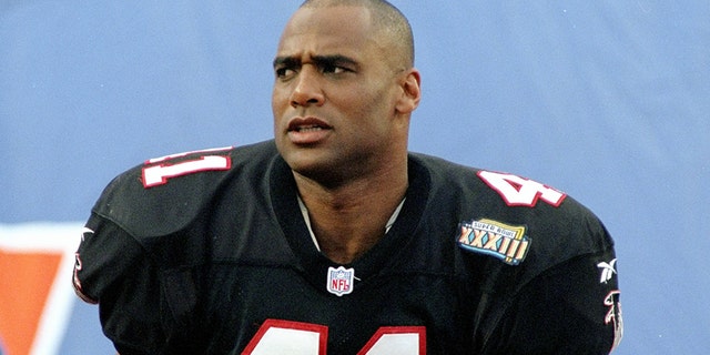 Eugene Robinson #41 of the Atlanta Falcons stands on the sidelines looking on during the Super Bowl XXXIII Game against the Denver Broncos at the Pro Player Stadium in Miami, Florida.