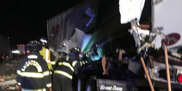 Fire crews rushed to inspect the scene. No one was injured.