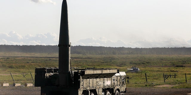 An Iskander-M mobile short-range ballistic missile launcher during a dynamic exposition at the Army 2018 International Military and Technical Forum, in Patriot Park. Mikhail Tereshchenko/TASS (Photo by )