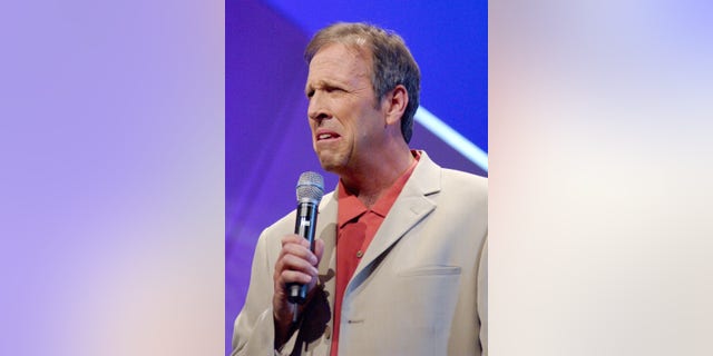 Jeff Allen performs during "Thou Shalt Laugh," a Christian Comedy Show at Faith Community Church in West Covina, Calif. on March 15, 2006.