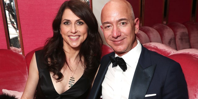 File photo - CEO of Amazon Jeff Bezos and writer MacKenzie Bezos attend the Amazon Studios Oscar Celebration at Delilah on February 26, 2017 in West Hollywood, California. (Photo by Todd Williamson/Getty Images for Amazon)