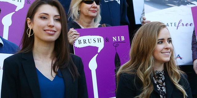   Joanna Duka, on the left, and Breanna Koski. (AP Photo / Ross D. Franklin) 