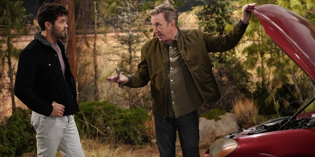LAST MAN STANDING: L-R: Jordan Masterson and Tim Allen in the "3 For The Road" episode of LAST MAN STANDING airing Friday, Jan. 4 (8:00-8:30 PM ET/PT) on FOX. © 2018 FOX Broadcasting. CR: Michael Becker / FOX