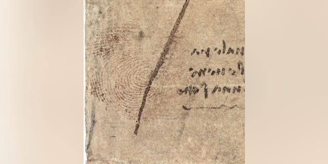 Detail of Leonardo's work showing the thumbprint (Royal Collection Trust)