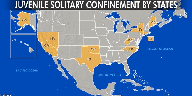 States that have passed laws to ban or limit solitary confinement California and New York, Alaska, Connecticut, Maine, Nevada, North Carolina, Oklahoma, Texas, and West Virginia.