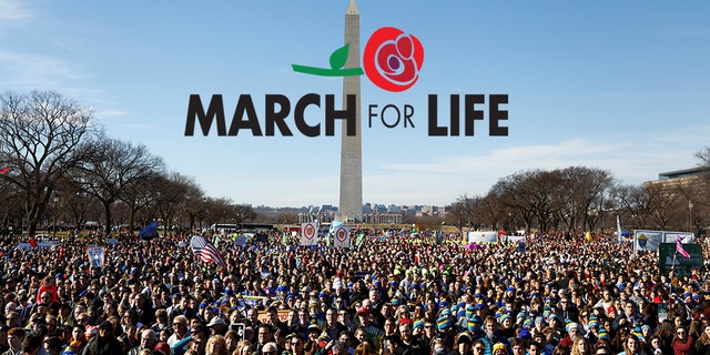 Participants attend the annual March for Life anti-abortion rally in front of the Washington Monument in Washington, D.C. January 19, 2018.