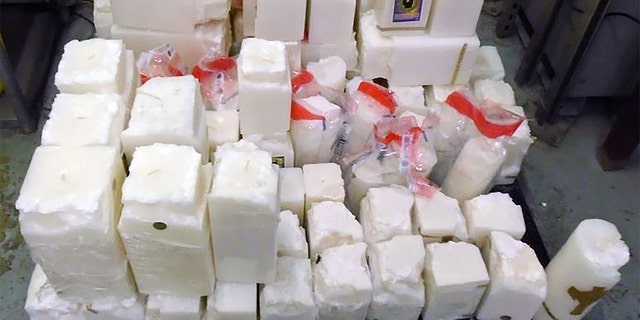 U.S. Customs and Border Protection officers seized a significant quantity of methamphetamine comingled with a commercial candle shipment at a bridge along the Texas-Mexico border in January 2018.