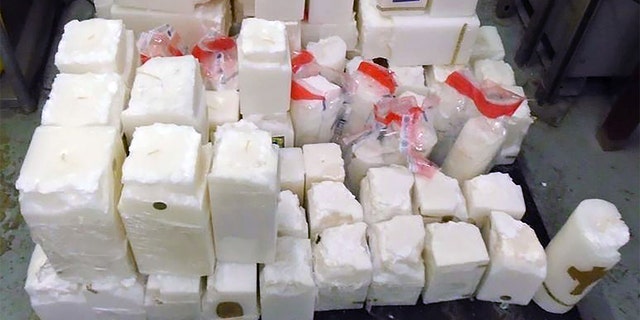 U.S. Customs and Border Protection officers seized a significant quantity of methamphetamine comingled with a commercial candle shipment at a bridge along the Texas-Mexico border in January 2018.