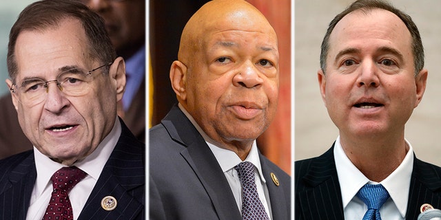 Rep. Jerry Nadler, the incoming chair of the House Judiciary Committee; Rep. Elijah Cummings, D-Md., the incoming chairman of the House Oversight Committee; and Rep. Adam Schiff, D-Calif., the incoming chairman of the House Intelligence Committee are readying to launch a slew of Trump administration investigations. (AP, Getty, Reuters)