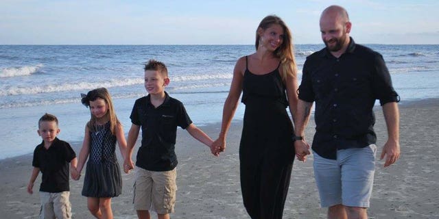 Noah and Michelle Schumacher with their three kids: Caleb, 10, Kennedy, 7, and Camden, 4.