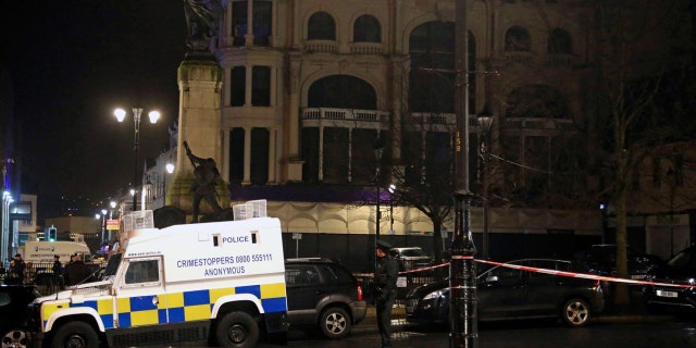 The device exploded Saturday night as police, who had received a warning, were evacuating the area. The Police Service of Northern Ireland posted a photograph of a vehicle in flames and urged the public to stay away.