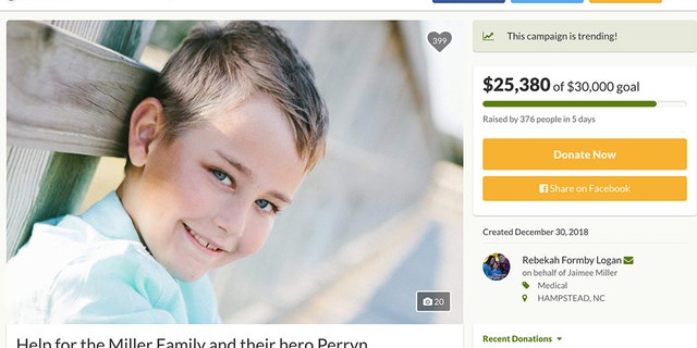 The 8-year-old North Carolina boy was diagnosed with aggressive brain cancer while in Utah for Christmas.