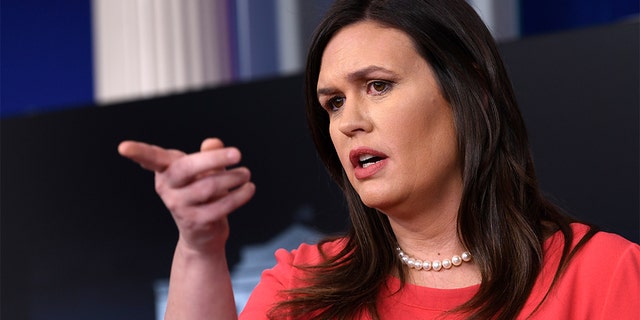 White House press secretary Sarah Sanders speaks during the daily briefing at the White House in Washington, Monday, Jan. 28, 2019. (AP Photo/Susan Walsh)