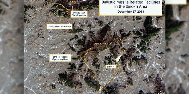The Center for Strategic and International Studies (CSIS) reveals that they have discovered what they say is the oldest of 20 secret ballistic missile bases in North Korea, pictured here <br>