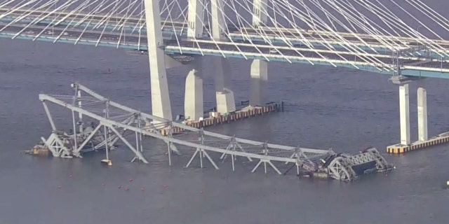Workers used explosive charges to demolish the remains of the old Tappan Zee Bridge on Tuesday