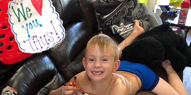 Titus Everett, 6, of Conway, Arkansas, survived after being struck and crushed by a mid-size SUV in the parking lot Sunday after church. His parents are thankful to the community and God for helping save his life.