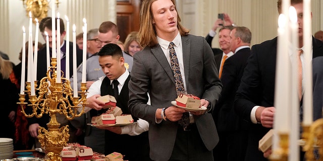 Clemson quarterback Trevor Lawrence attended a dinner at the White House hosted by President Trump on Monday, Jan. 14, 2019.