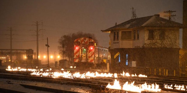 Metra said that it uses gas heaters to combat the extreme cold, which can cause the rails