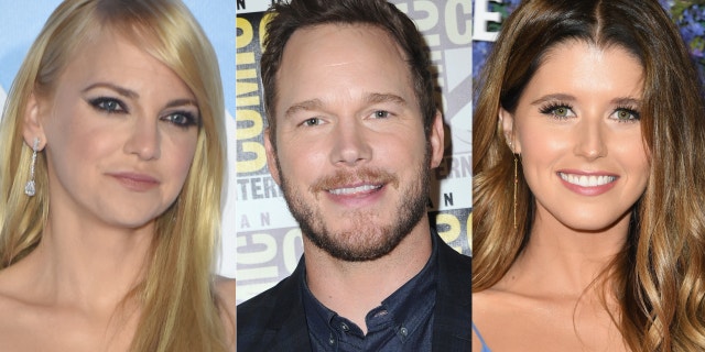 Anna Faris, Chris Pratt and Katherine Schwarzenegger