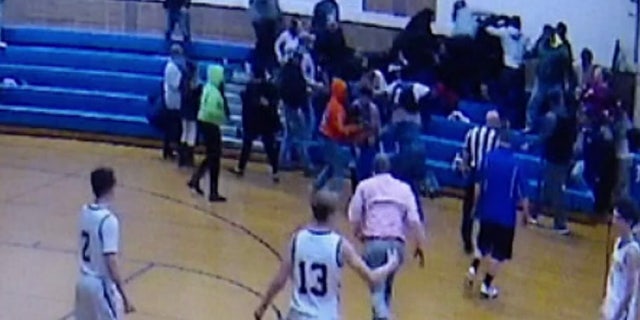The brawl broke out at the Pennsville Middle School on Saturday during a basketball game.