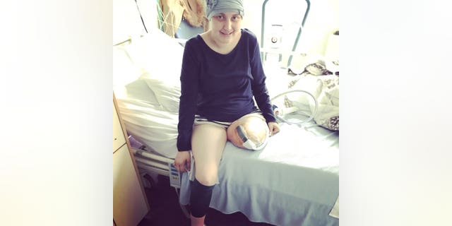 Despite feeling pain for months, it wasn't until she fell down the stairs while carrying her son that she was diagnosed with a tumor.