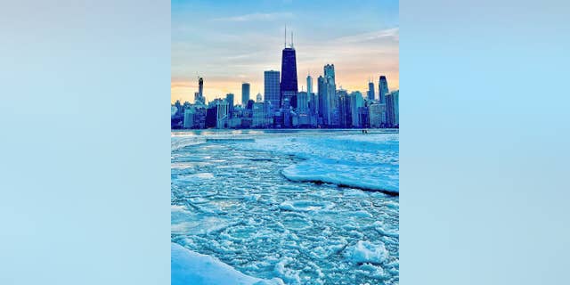 A view of Chicago from North Avenue Beach.