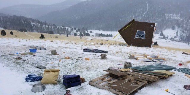 Fierce winds sent a tiny home tumbling about 200 feet in Colorado on Tuesday.