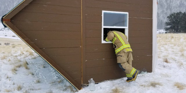 Fire officials said the incident showed that tiny homes and blizzard-force winds "do not like each other."