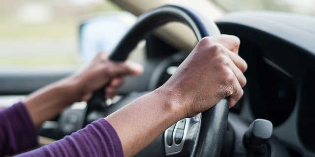 Lady driving car