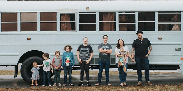 A family of nine from Florida converted a school bus into an RV and travel the country.