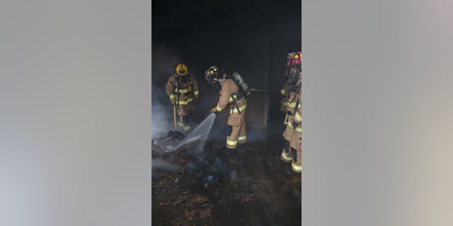 104th Civil Engineering Squadron firefighters conduct live structural fire training Nov. 27, 2018, at Barnes Air National Guard Base, Massachusetts.