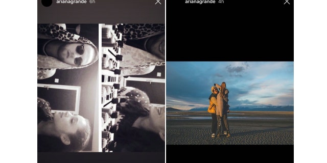 Grande shared two pictures with Miller on Instagram on Saturday.