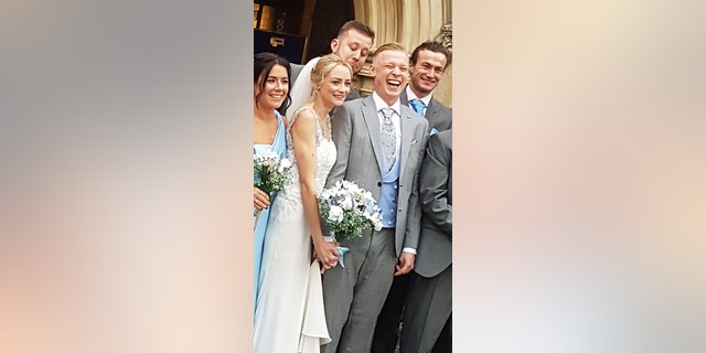 Andy Wills claims he decided to pull a prank on the groom when he saw a friend taking photos nearby.