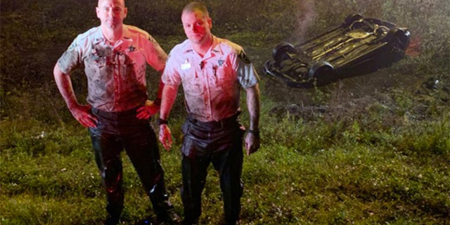 Hillsborough County deputies in Florida rescued a woman who called 911 after flipping her car into "water and muck" off I-4 in Tampa.